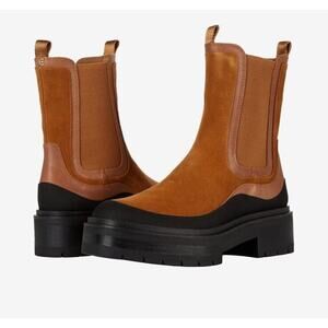 Sam Edelman Women’s Lulia Leather Boots Size 7 Brown Water Resistant NEW